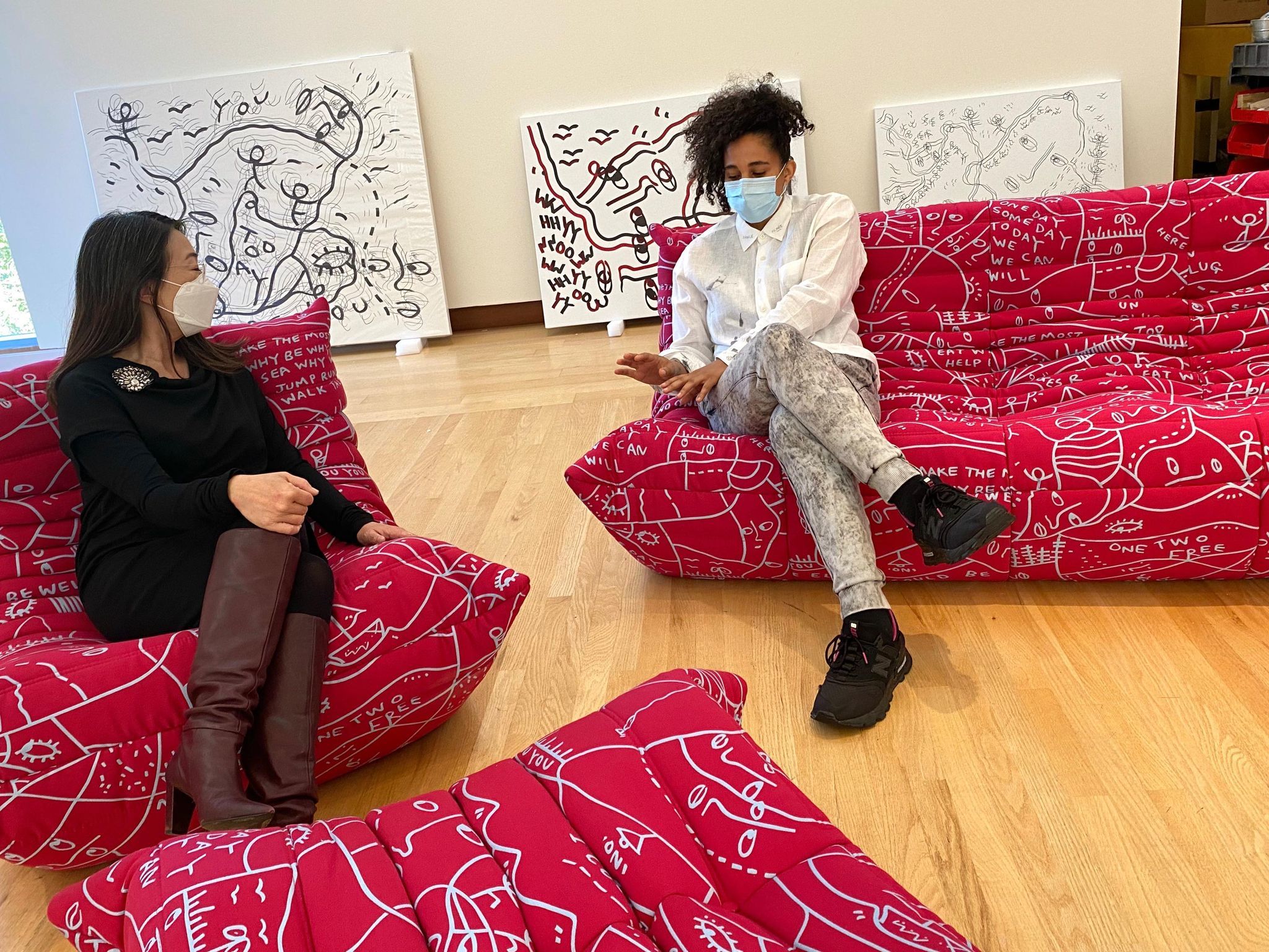 Pictured: Shantell Martin with NBMAA Director & CEO Min Jung Kim