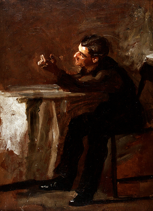Thomas Eakins, "The Timer," ca. 1879, Oil on panel, 14 1/4 x 10 1/4 in., Harriet Russell Stanley Fund