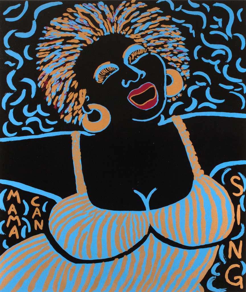 Faith Ringgold, <i>Mama Can Sing,</i> 2004, Serigraph, 34 3/4 x 34 3/4 inches, Gift of Laurene Buckley
