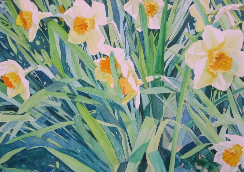 Mary Smeallie, "Daffodils," watercolor