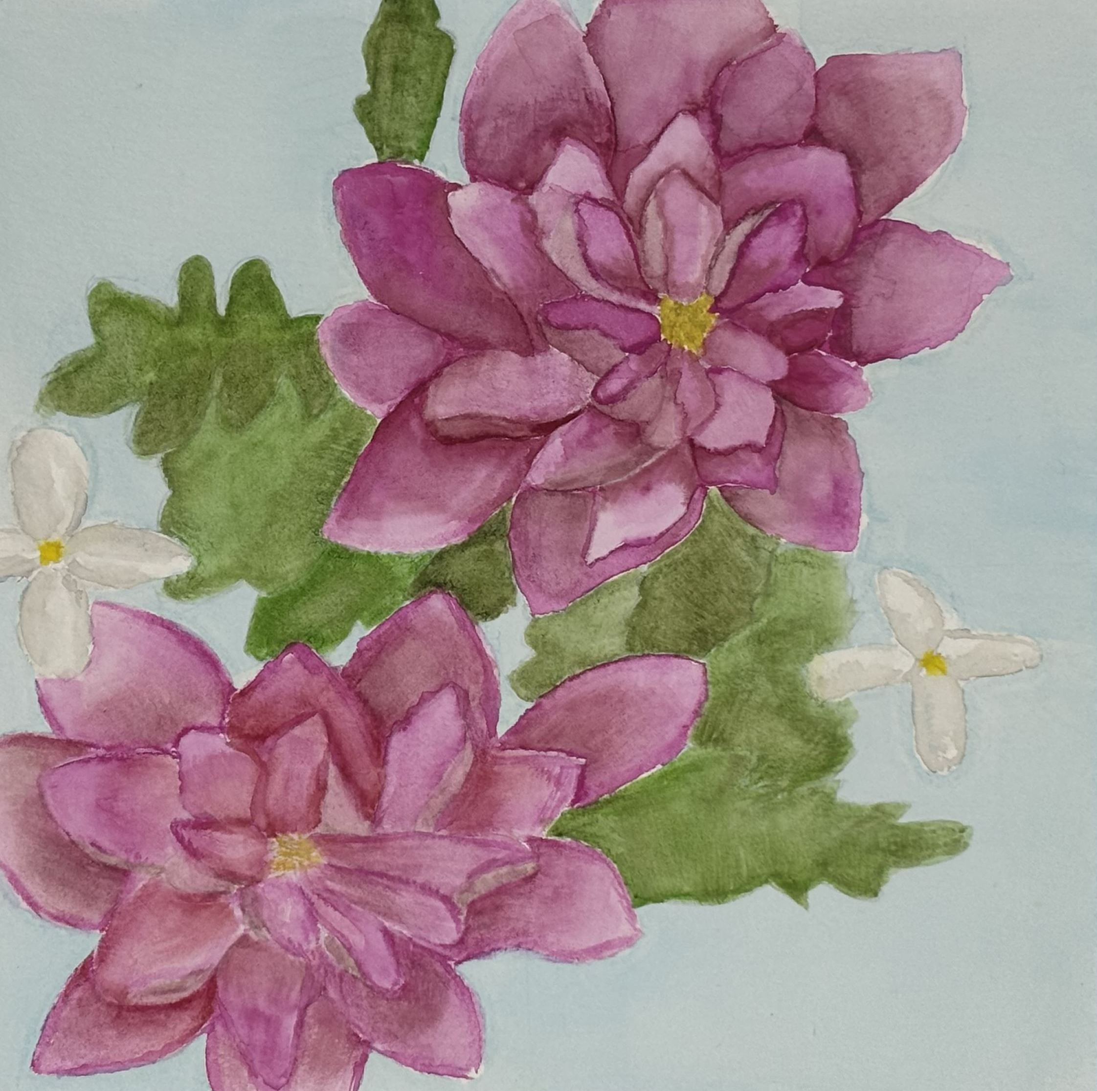Grace Alger, "A Day in the Garden," Painting, Watercolor