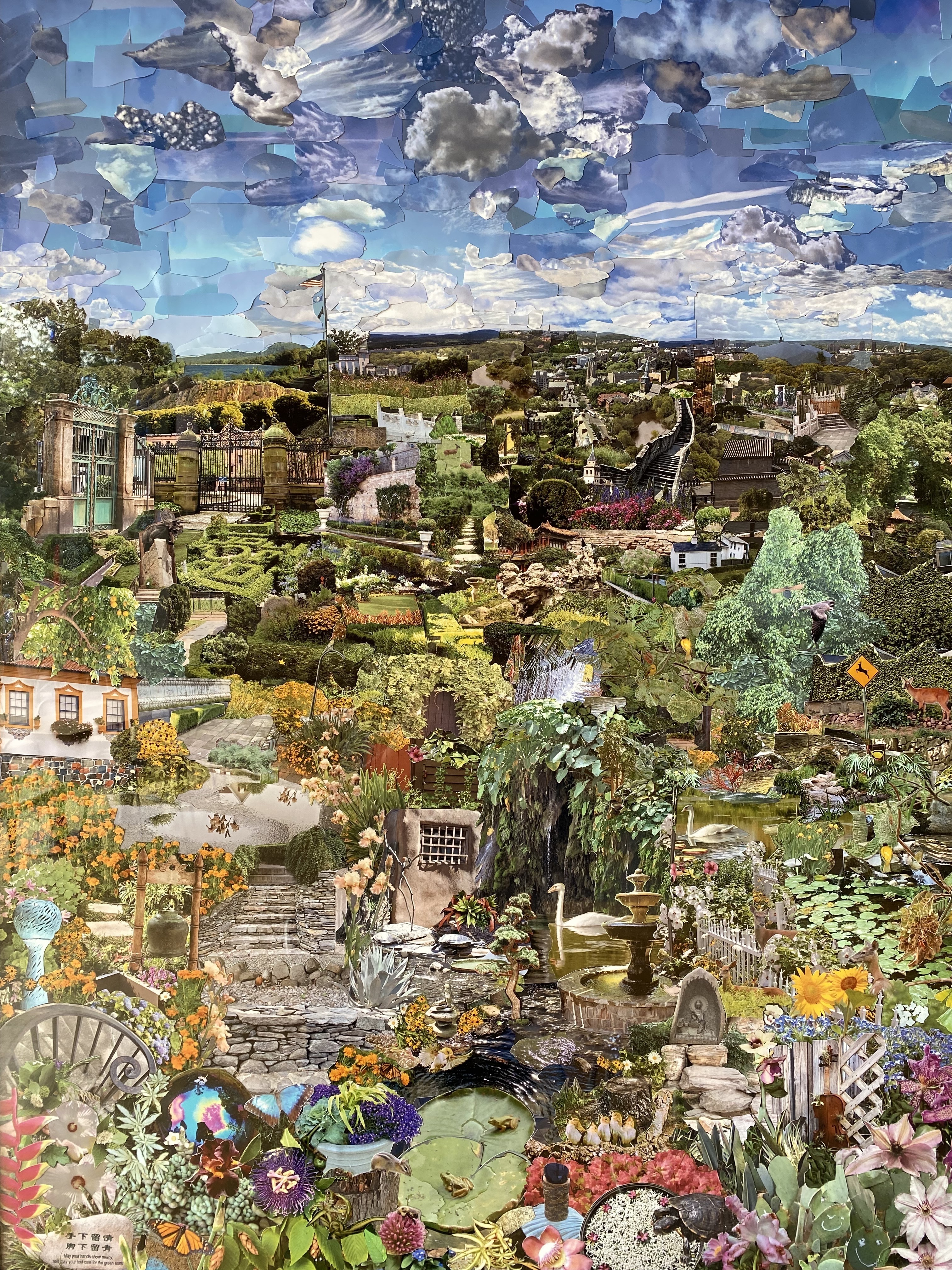 Rashmi Talpade, "Summer Garden," 40x30 in. Photocollage, On loan from the Yale New Haven Children's Hospital
