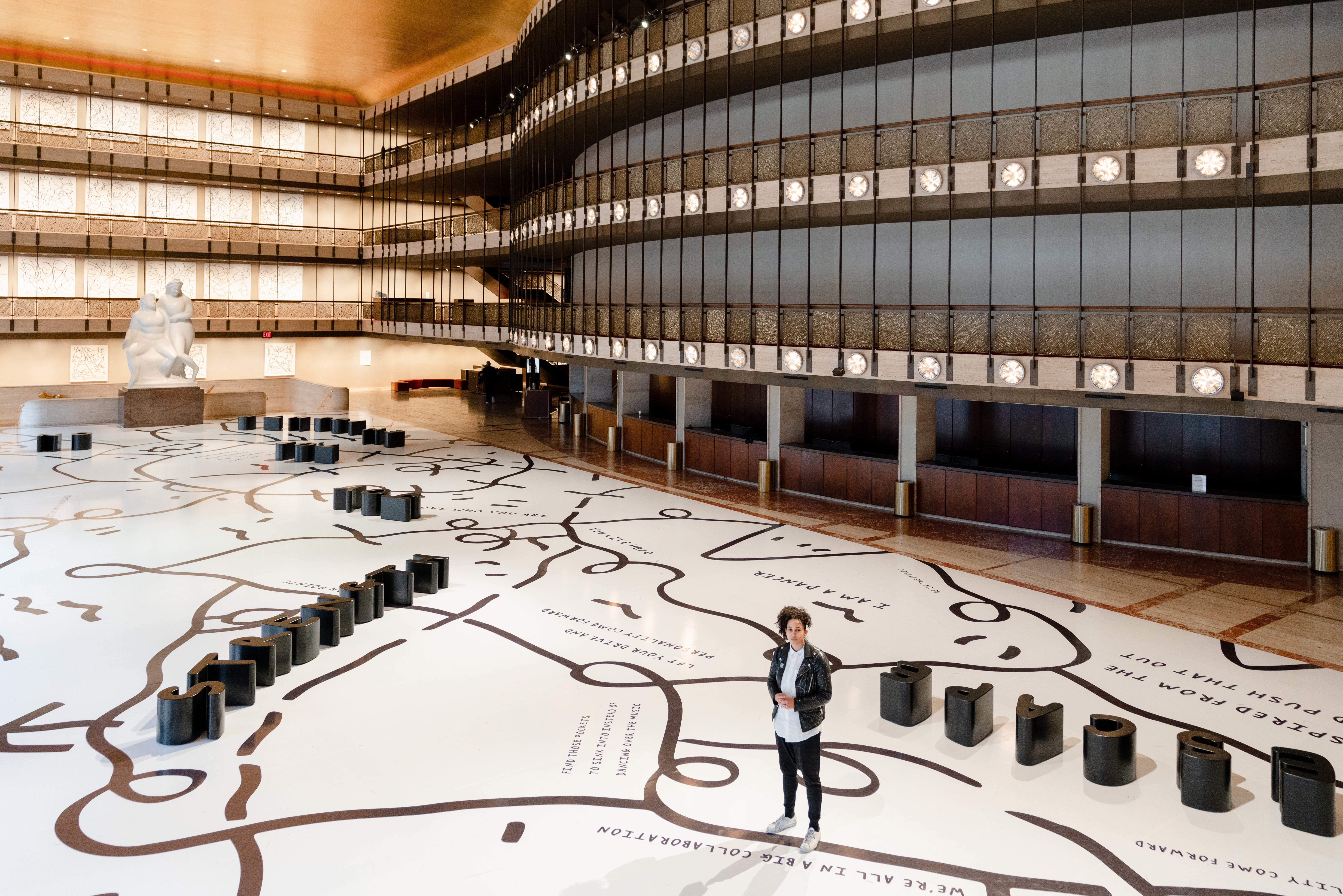 Installation view of Shantell Martin at the New York City Ballet, 2019, Photo: Emanuel Hahn