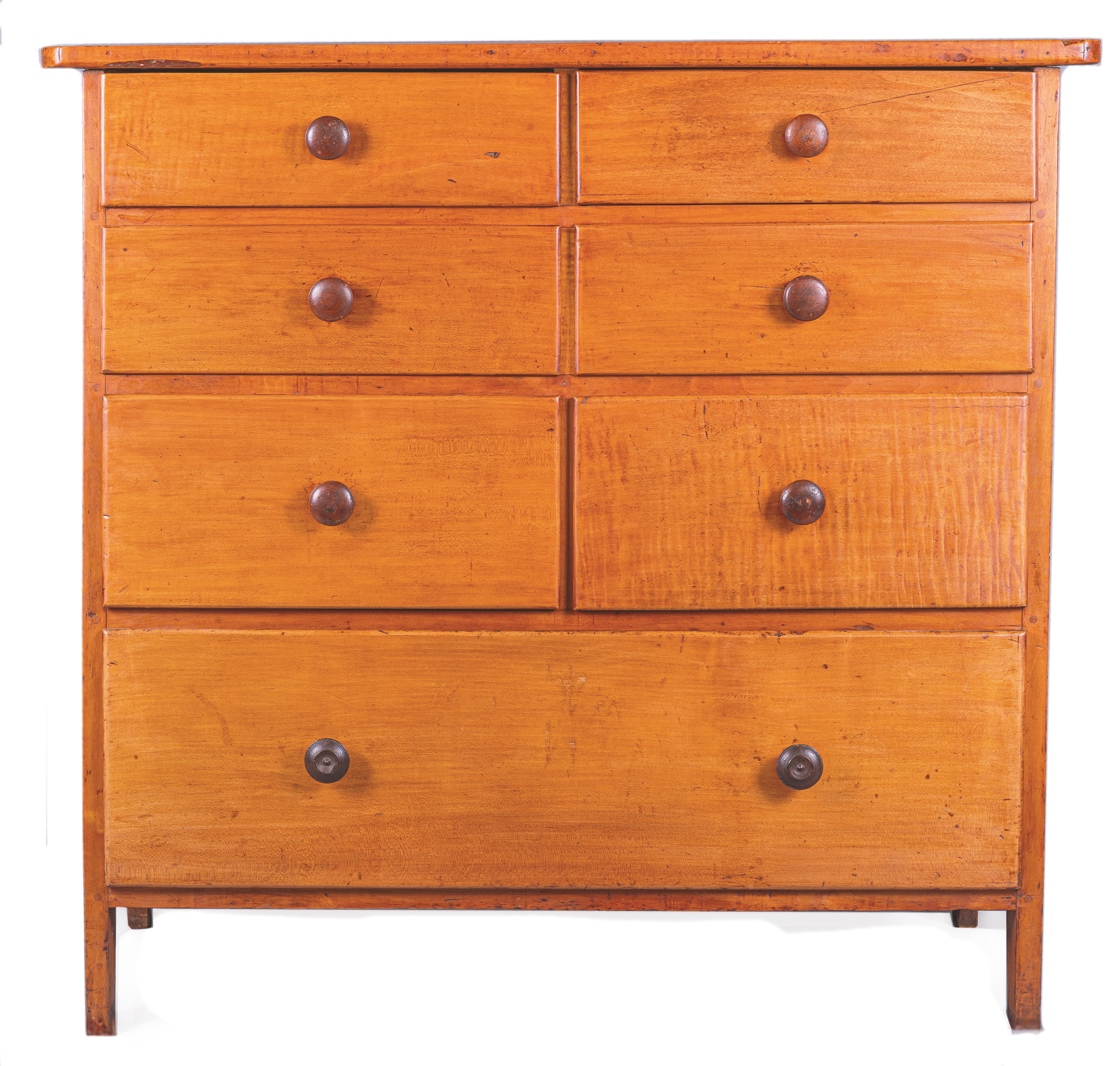 Seven-Drawer Chest, Enfield, CT (Abner Allen), Maple and pine, 33” x 35” x 18 ½”, Collection of Patrick and Mary Allen