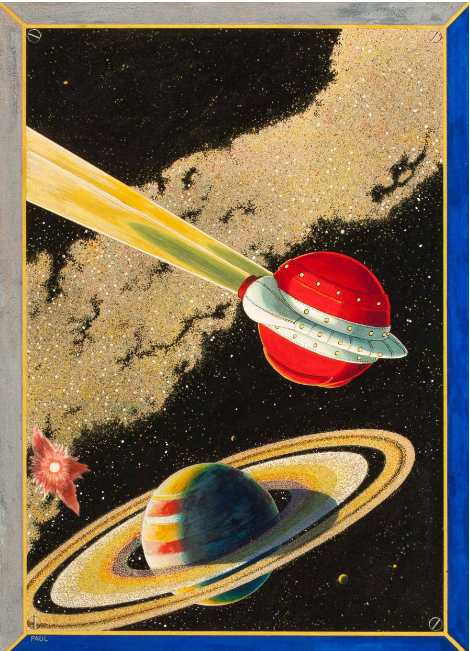 Frank R. Paul (1884-1963), "Into Plutonian Depths, For Wonder Stories Quarterly, Spring," 1931,  Color gouache, 23 1/2 x 17 in., New Britain Museum of American Art, The Robert Lesser Collection of Pulp Art, 2009.22.98LIC